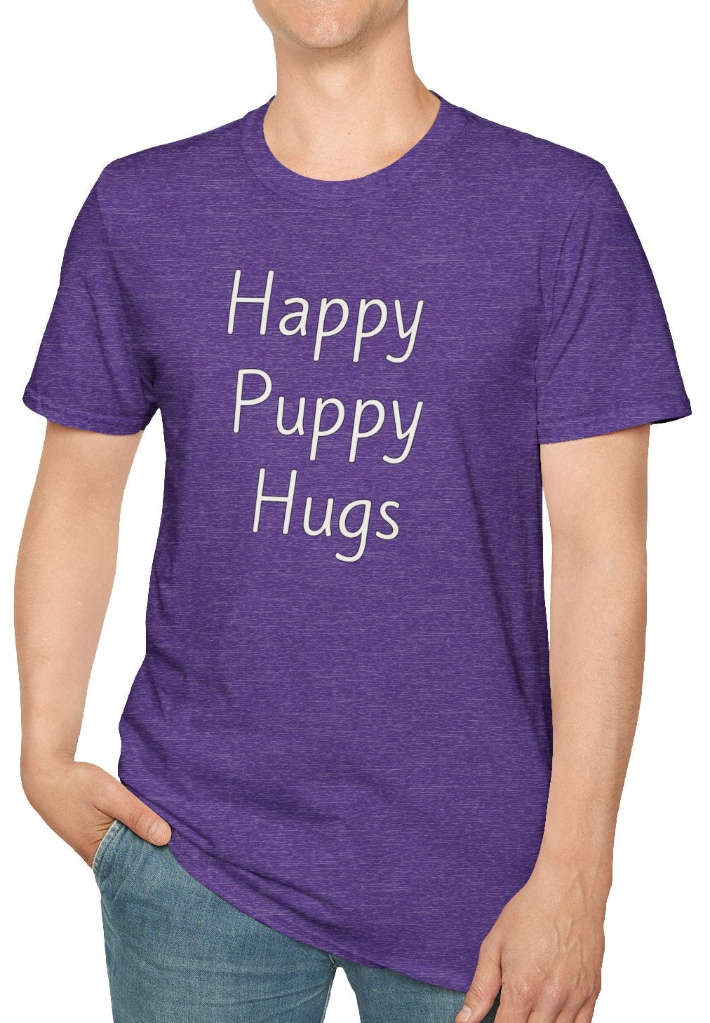 Happy Puppy Hugs - Unisex T-shirt - Soft Style 100% Cotton