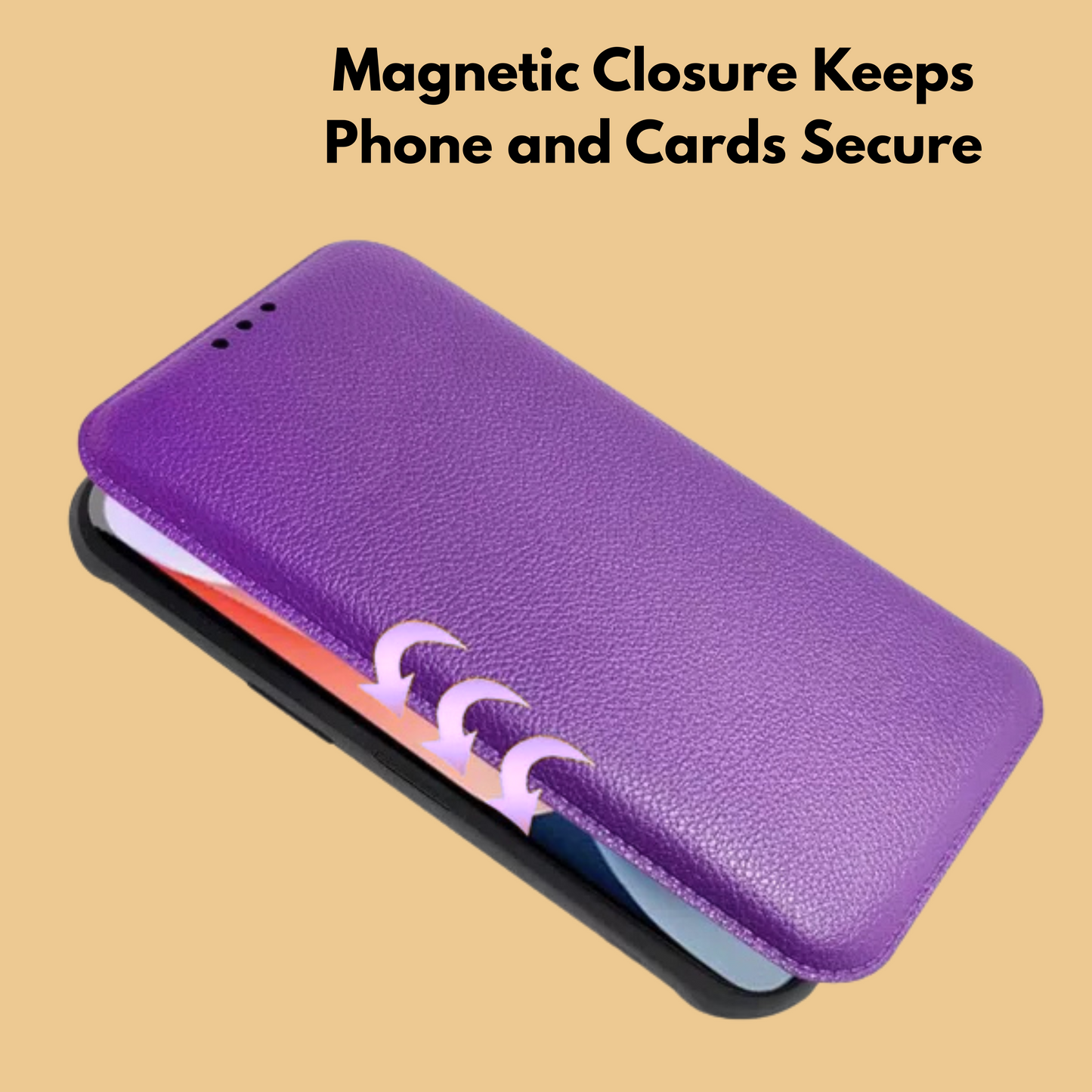 Purple Magnetic PU Leather Phone Case Apple 14 Plus