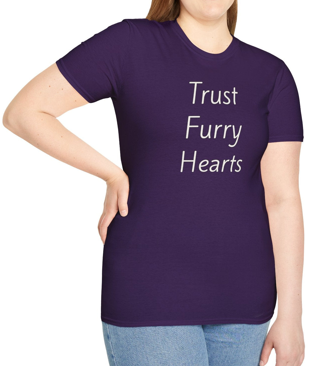 Trust Furry Hearts - Unisex T-shirt - Soft Style 100% Cotton