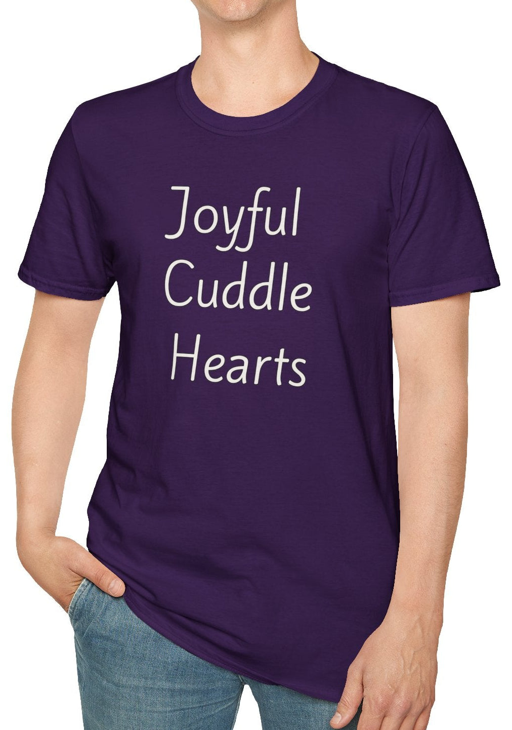Joyful Cuddle Hearts - Unisex T-shirt - Soft Style 100% Cotton