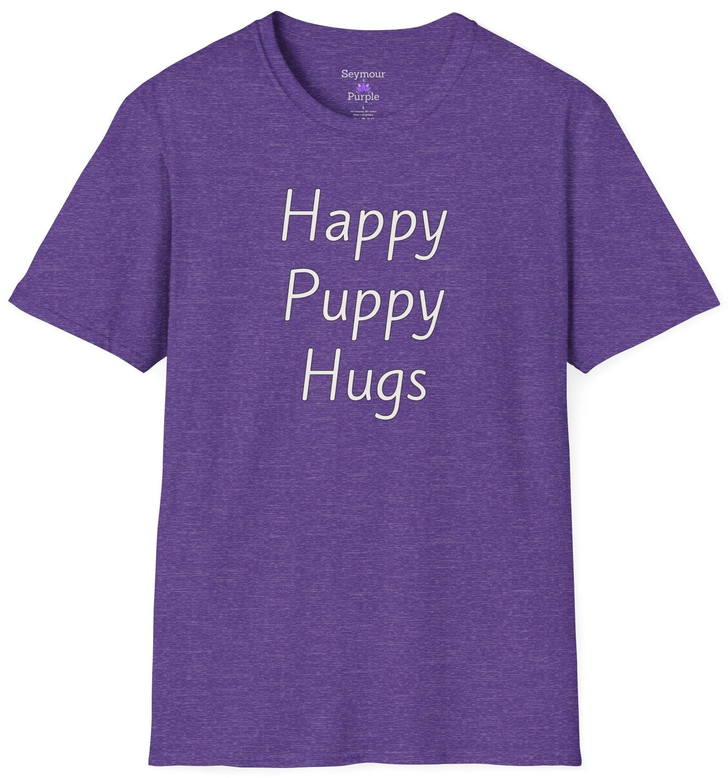 Happy Puppy Hugs - Unisex T-shirt - Soft Style 100% Cotton