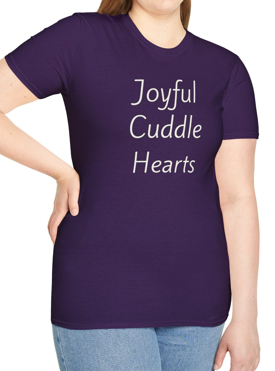 Joyful Cuddle Hearts - Unisex T-shirt - Soft Style 100% Cotton