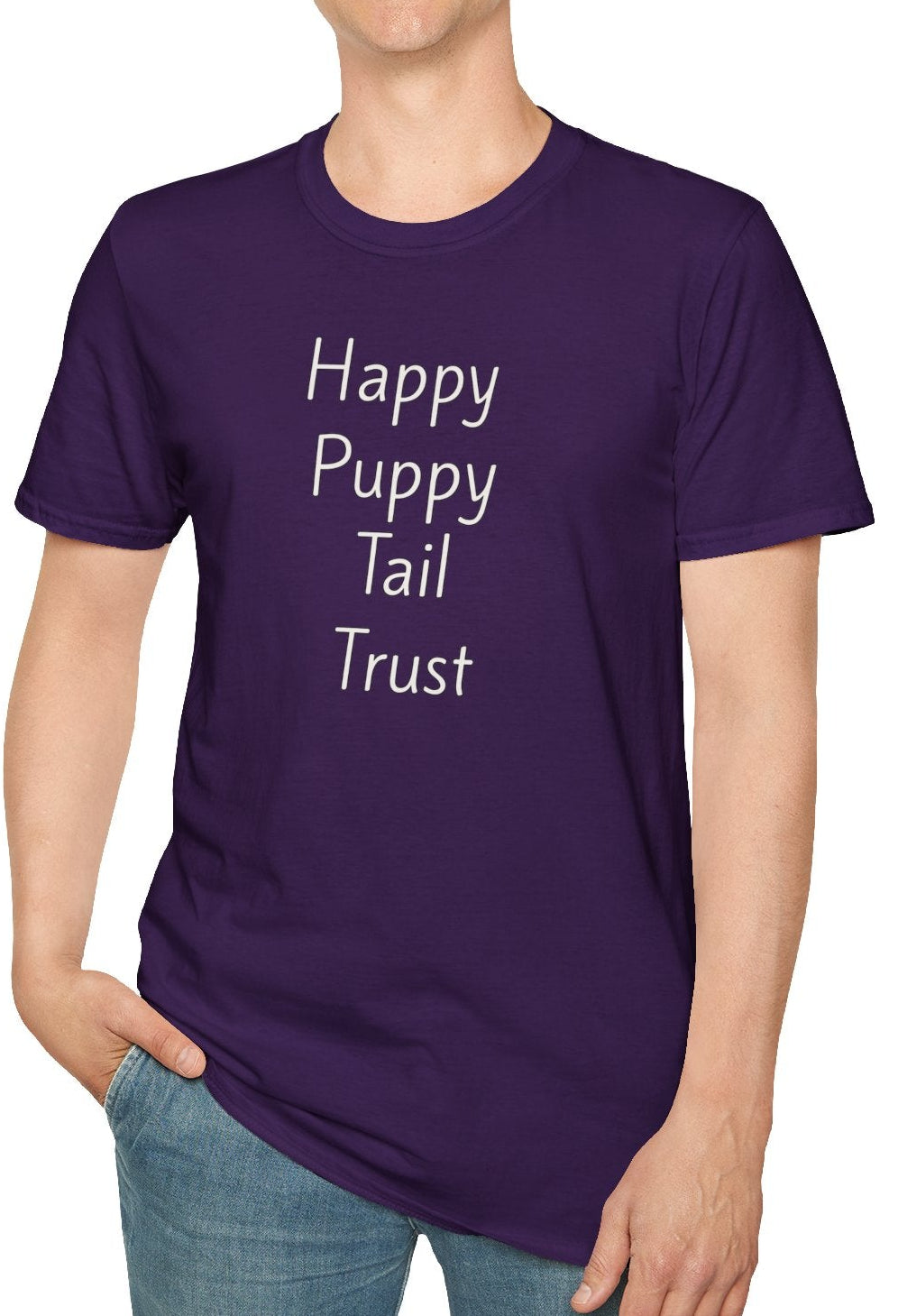 Happy Puppy Tail Trust - Unisex T-shirt - Soft Style 100% Cotton