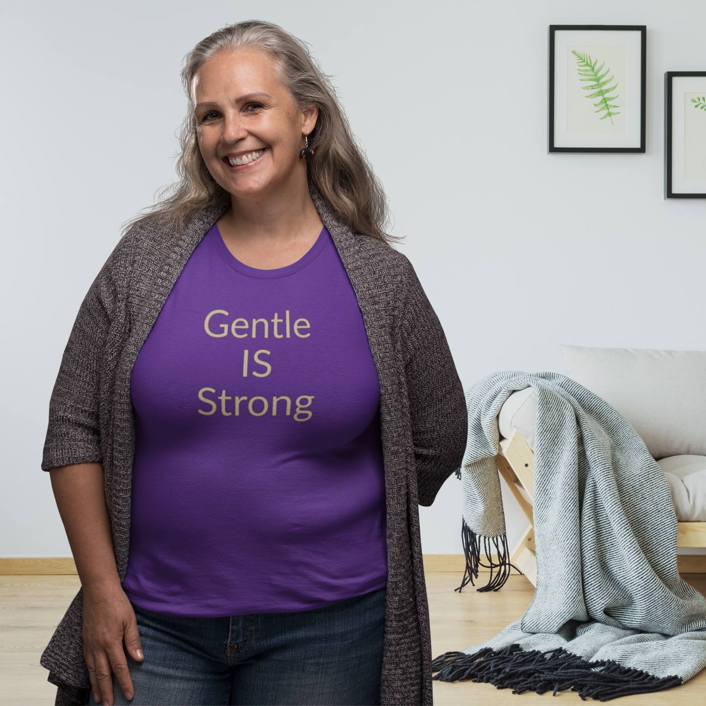 Gentle Is Strong - Unisex Purple T-shirt 100% Cotton