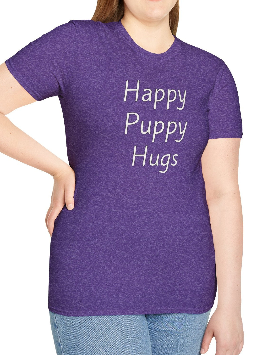 Happy Puppy Hugs - Unisex T-shirt - Soft Style 100% Cotton