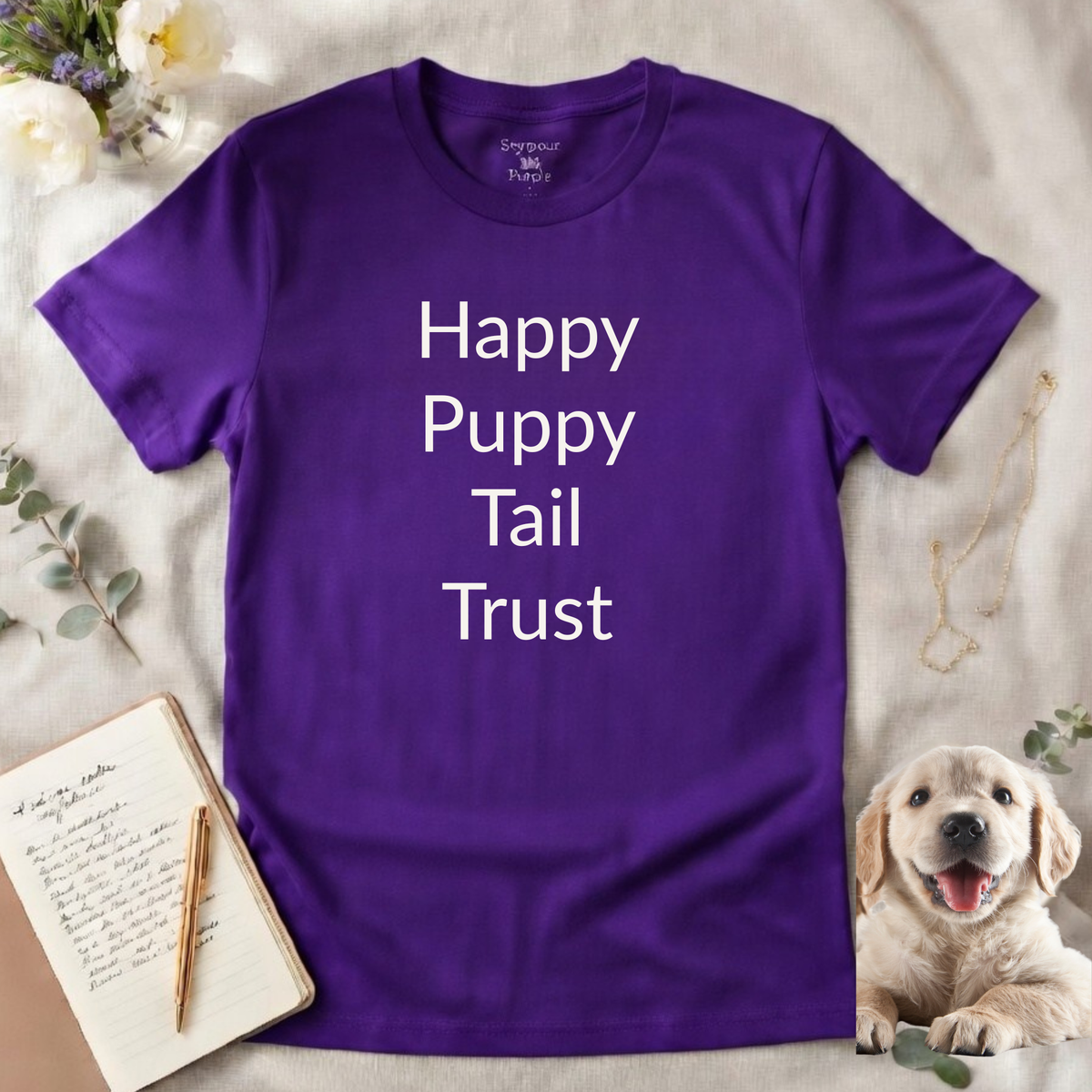 Happy Puppy Tail Trust - Unisex T-shirt - Soft Style 100% Cotton