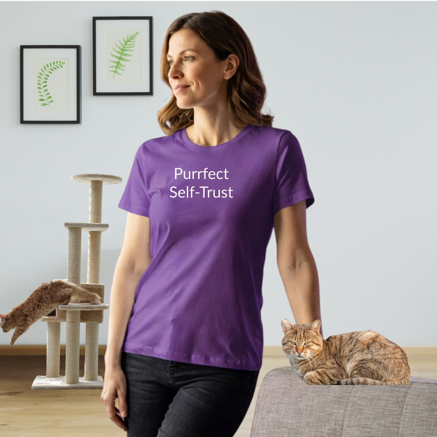 Purrfect Self-Trust - Unisex T-shirt - Soft Style 100% Cotton