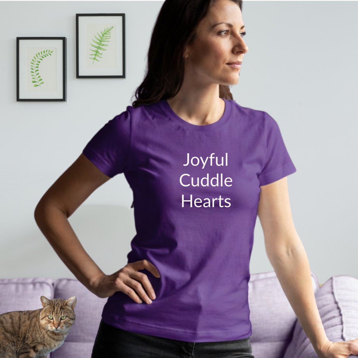 Joyful Cuddle Hearts - Unisex T-shirt - Soft Style 100% Cotton