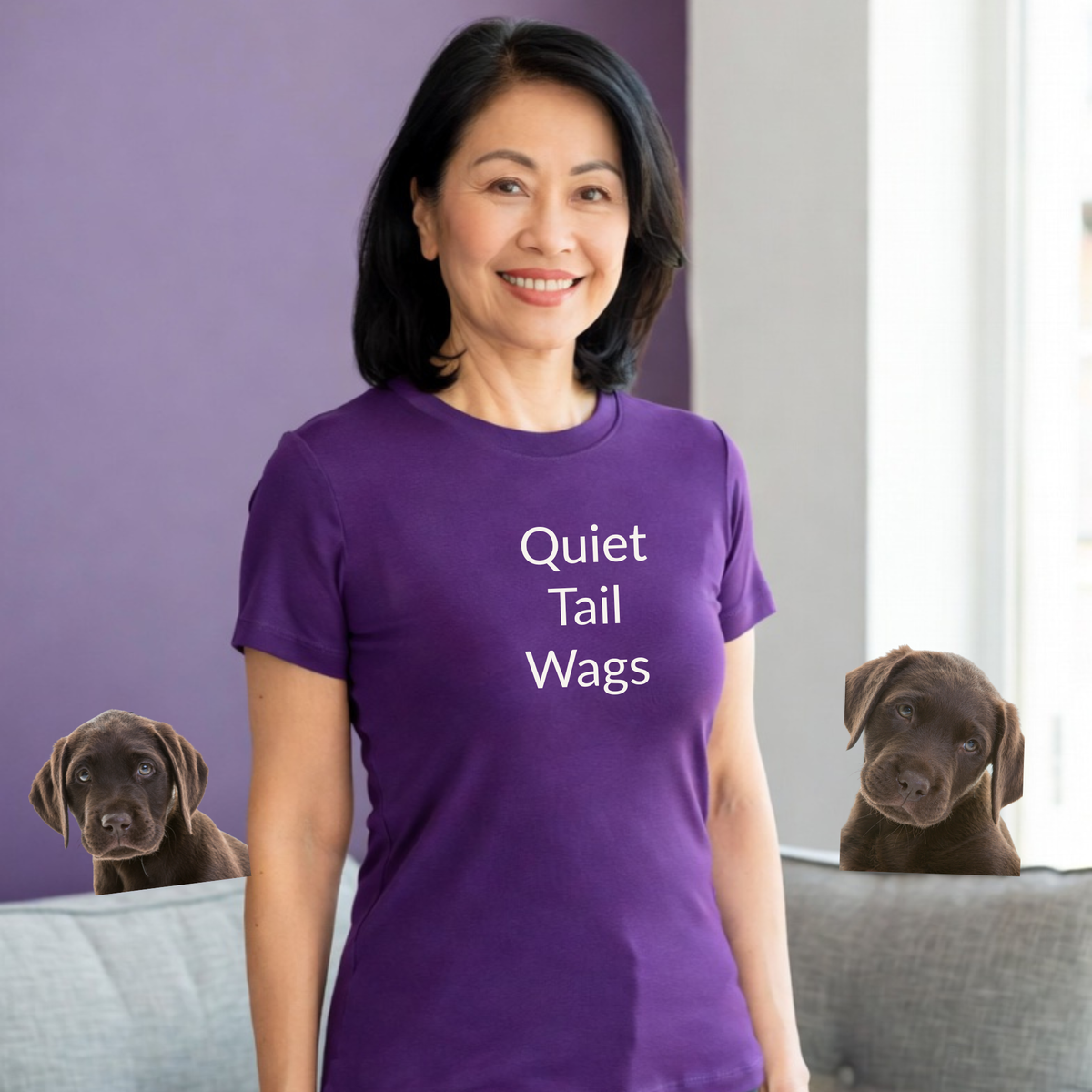 Quiet Tail Wags - Unisex T-shirt - Soft Style 100% Cotton