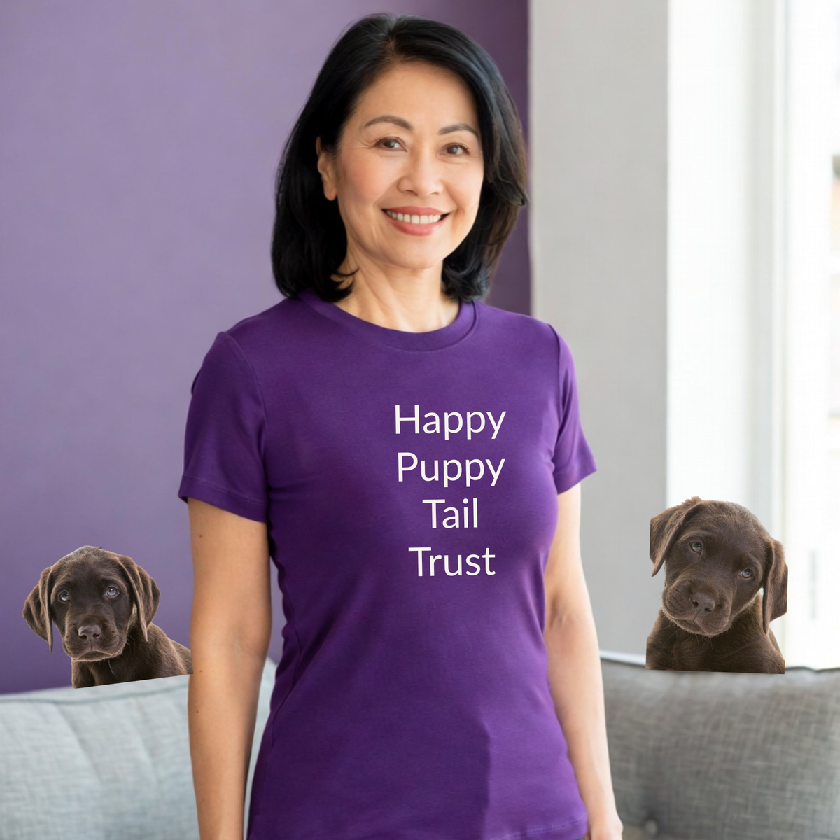 Happy Puppy Tail Trust - Unisex T-shirt - Soft Style 100% Cotton