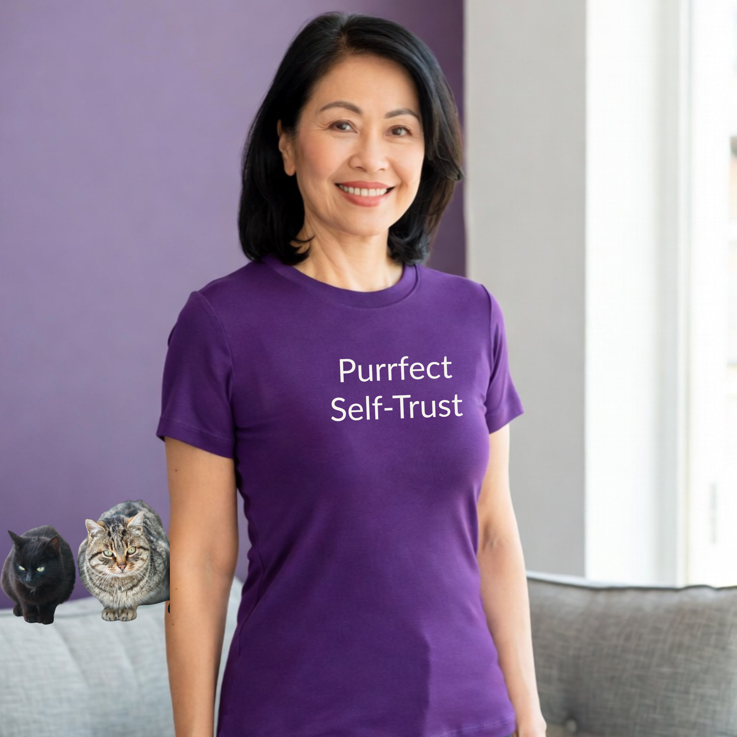 Purrfect Self-Trust - Unisex T-shirt - Soft Style 100% Cotton