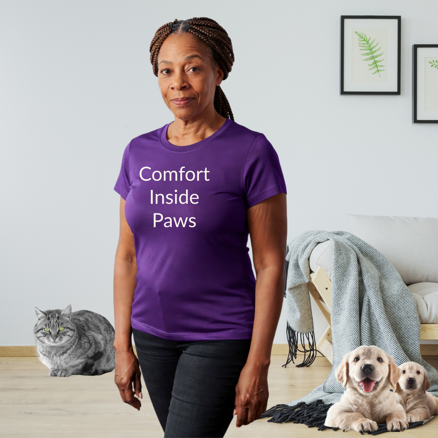 Comfort Inside Paws - Unisex T-shirt - Soft Style 100% Cotton