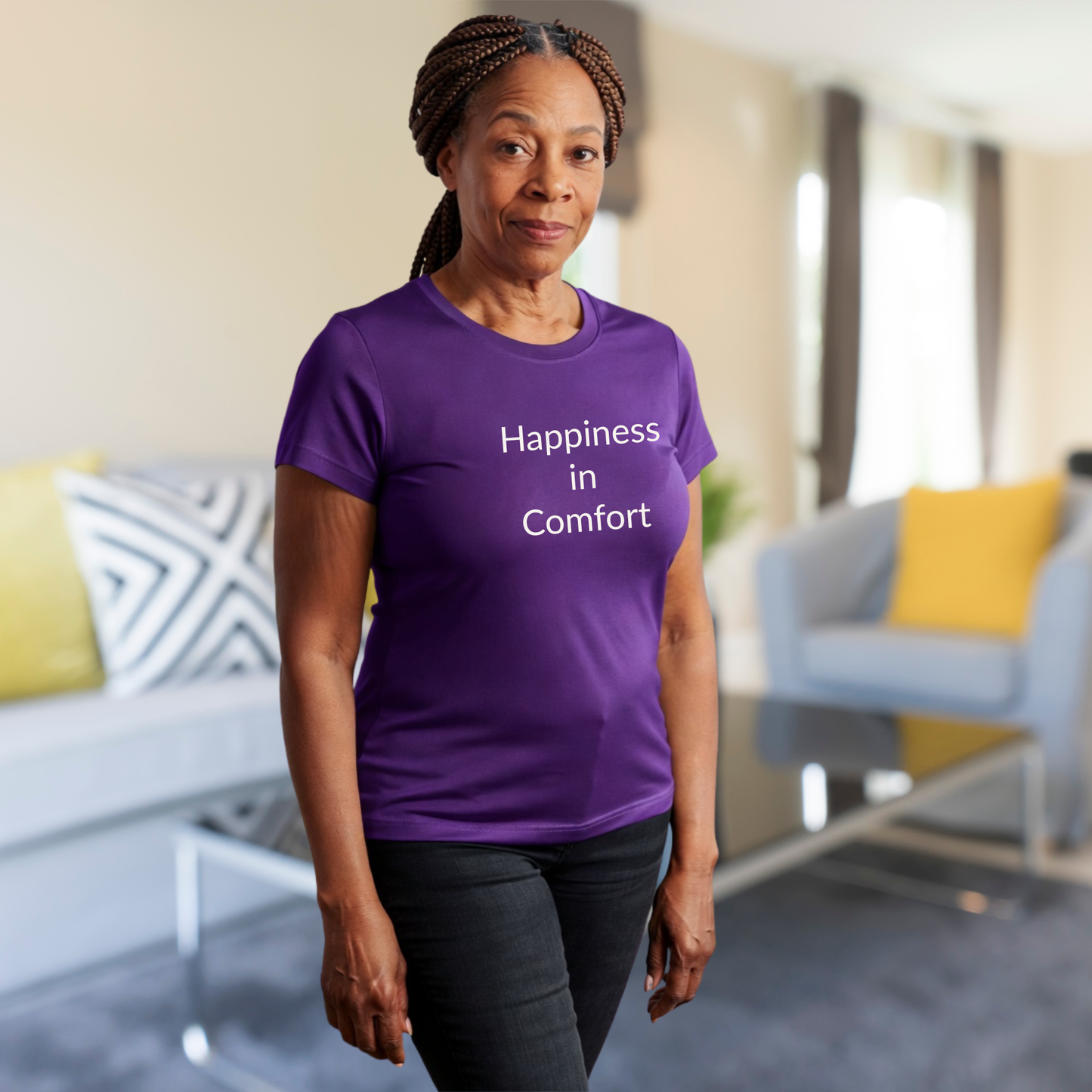 Happiness in Comfort - Unisex T-shirt - Soft Style 100% Cotton