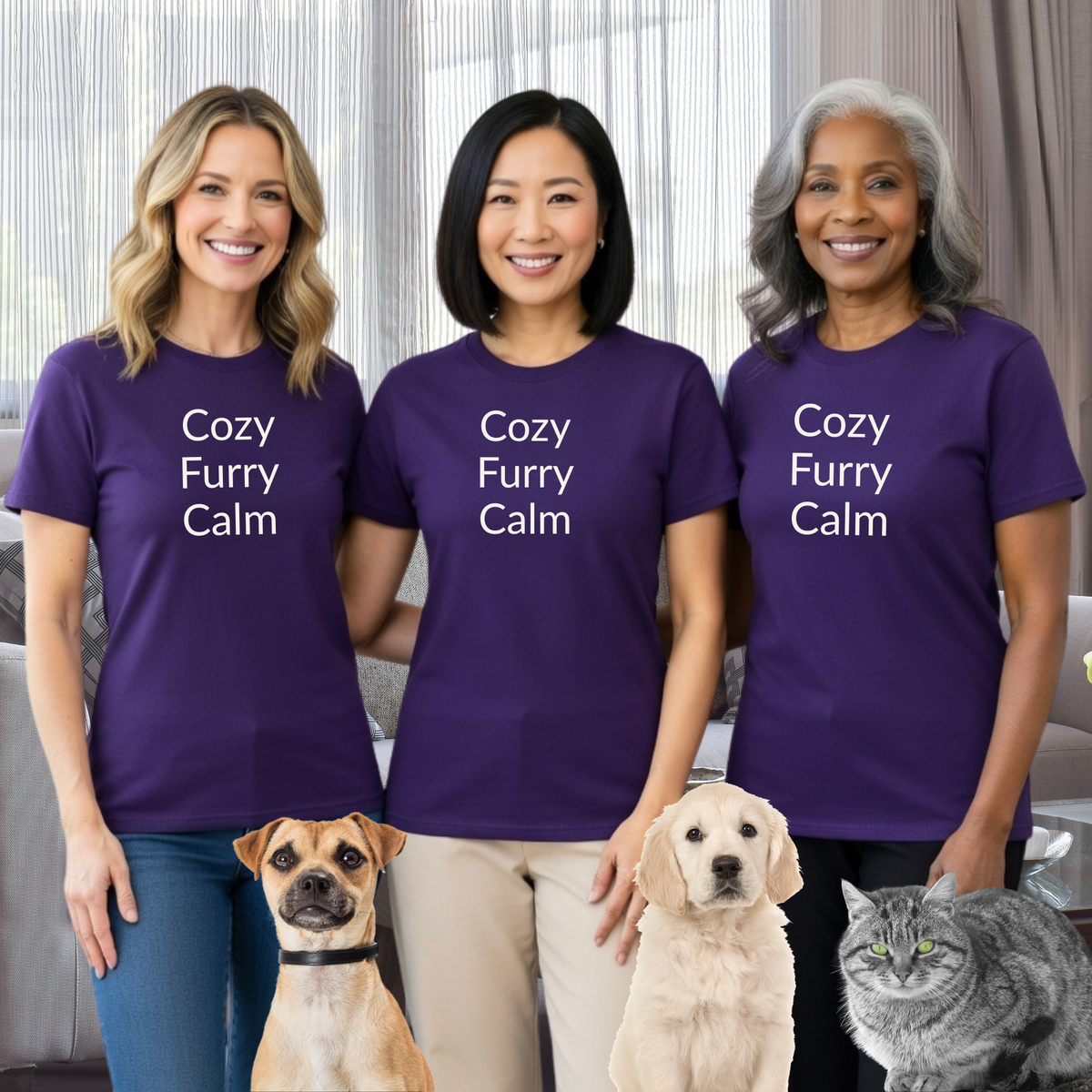 Cozy Furry Calm - Unisex T-shirt - Soft Style 100% Cotton