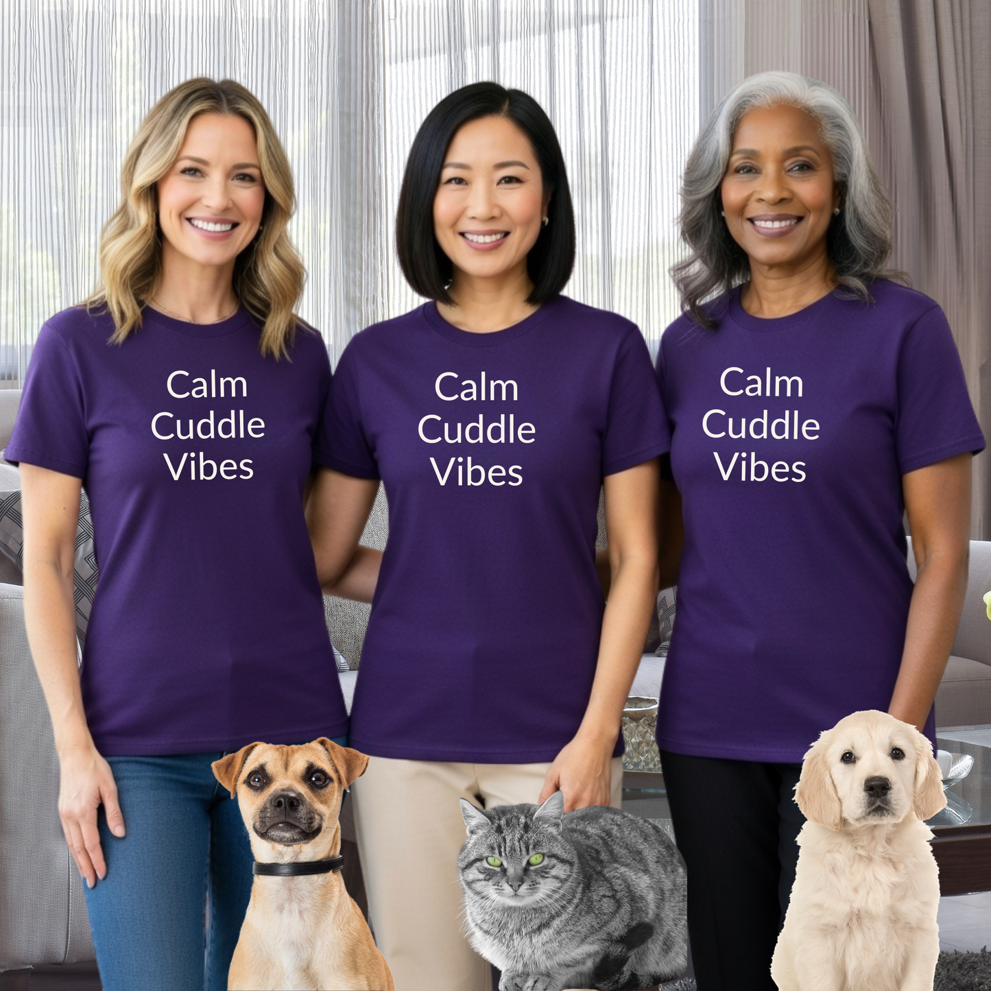 Calm Cuddle Vibes - Unisex T-shirt - Soft Style 100% Cotton