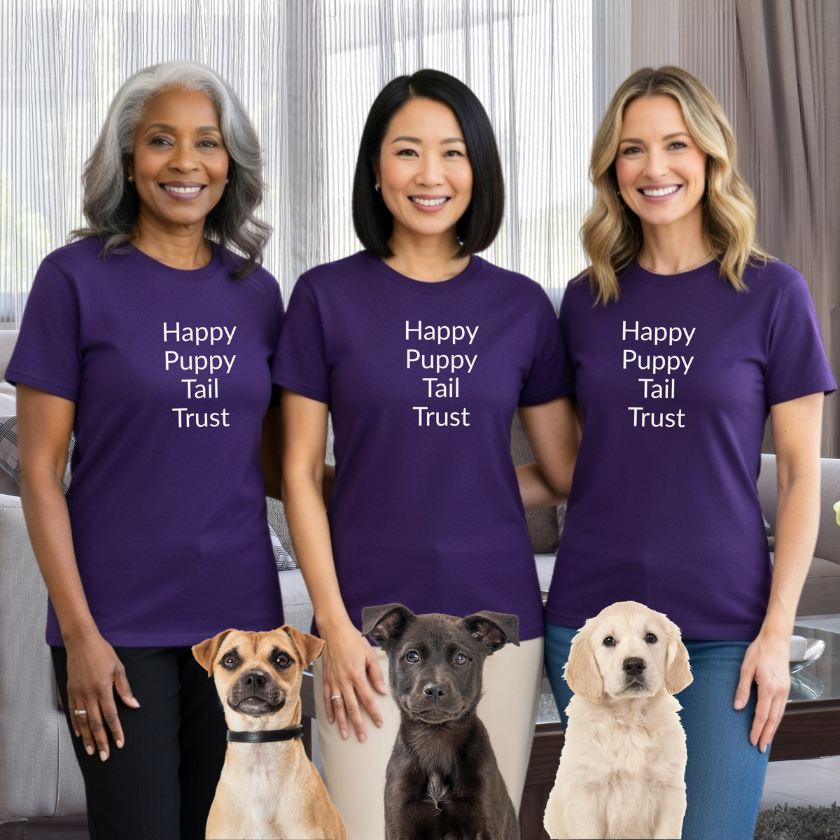 Happy Puppy Tail Trust - Unisex T-shirt - Soft Style 100% Cotton