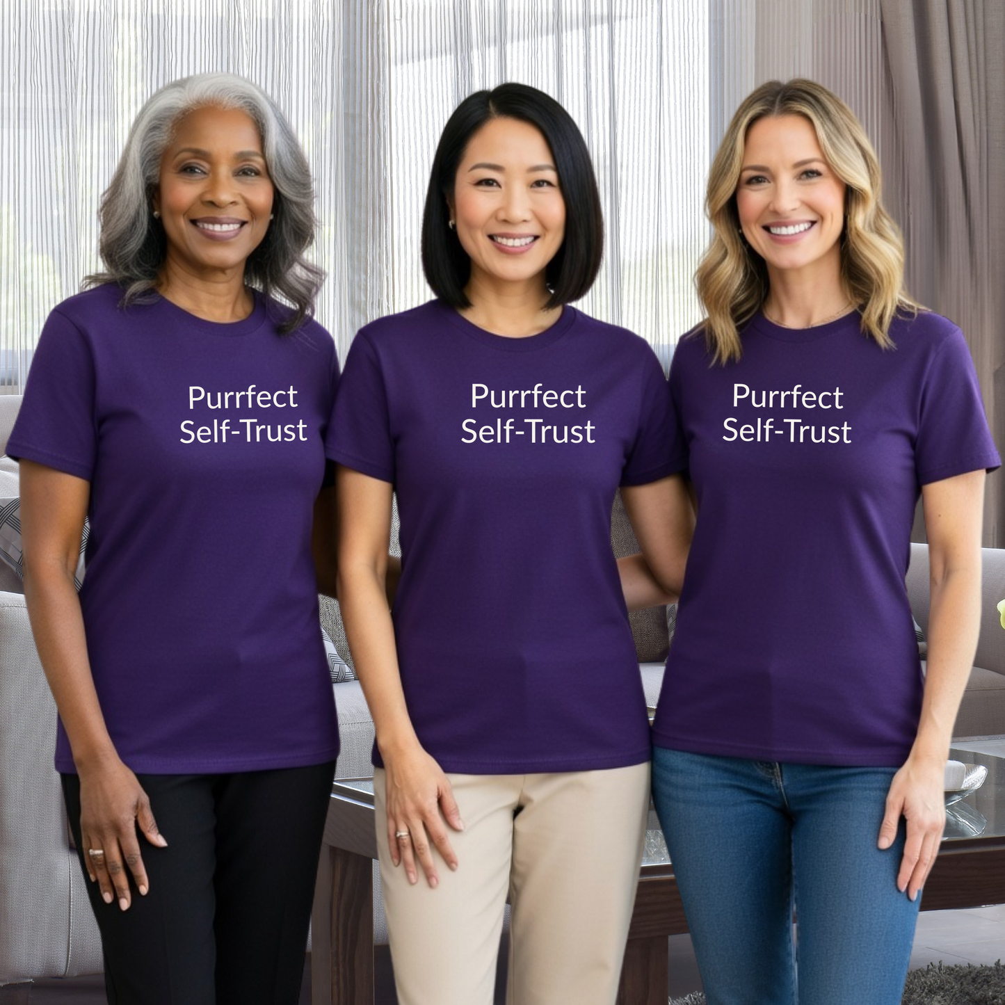 Purrfect Self-Trust - Unisex T-shirt - Soft Style 100% Cotton