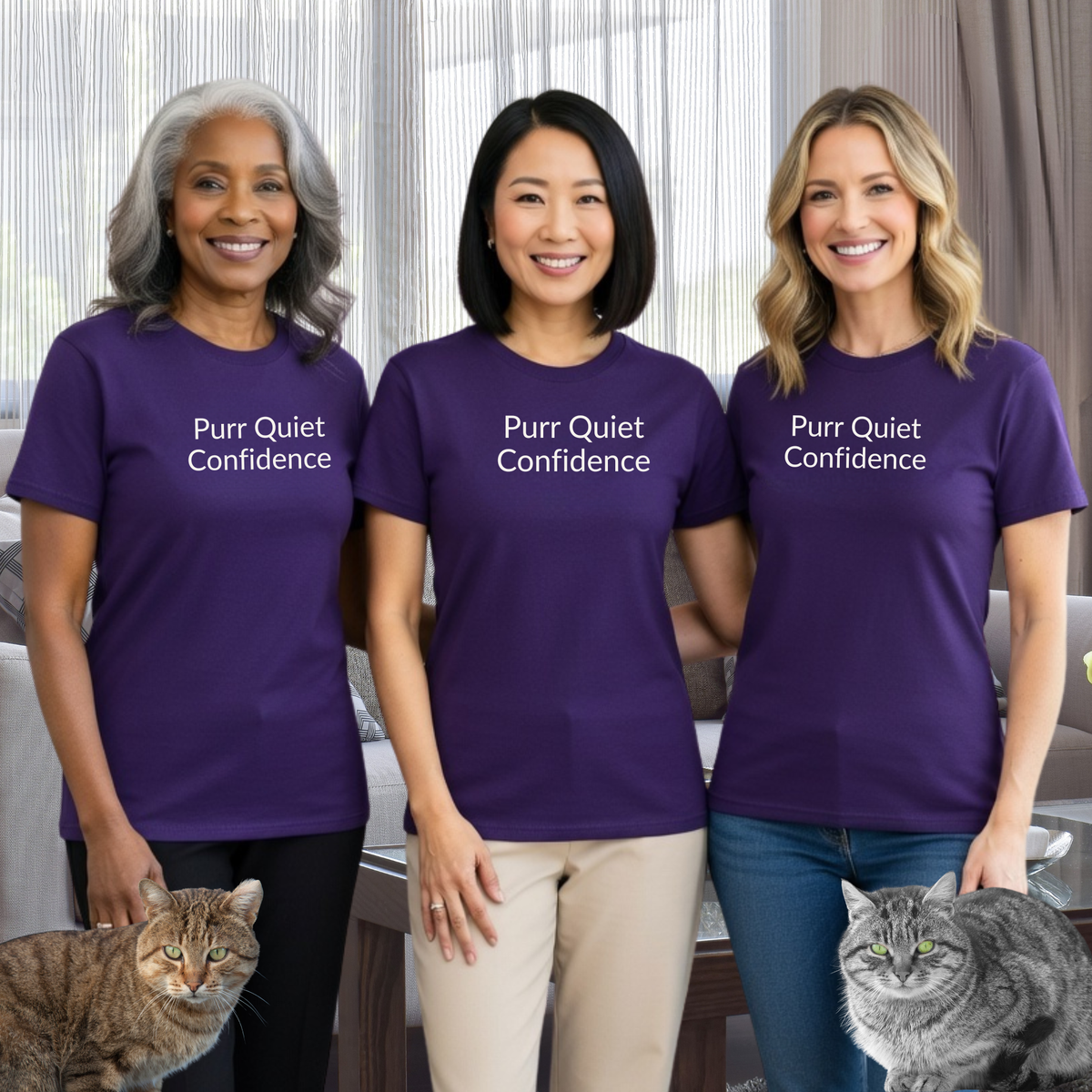 Purr Quiet Confidence - Unisex T-shirt - Soft Style 100% Cotton