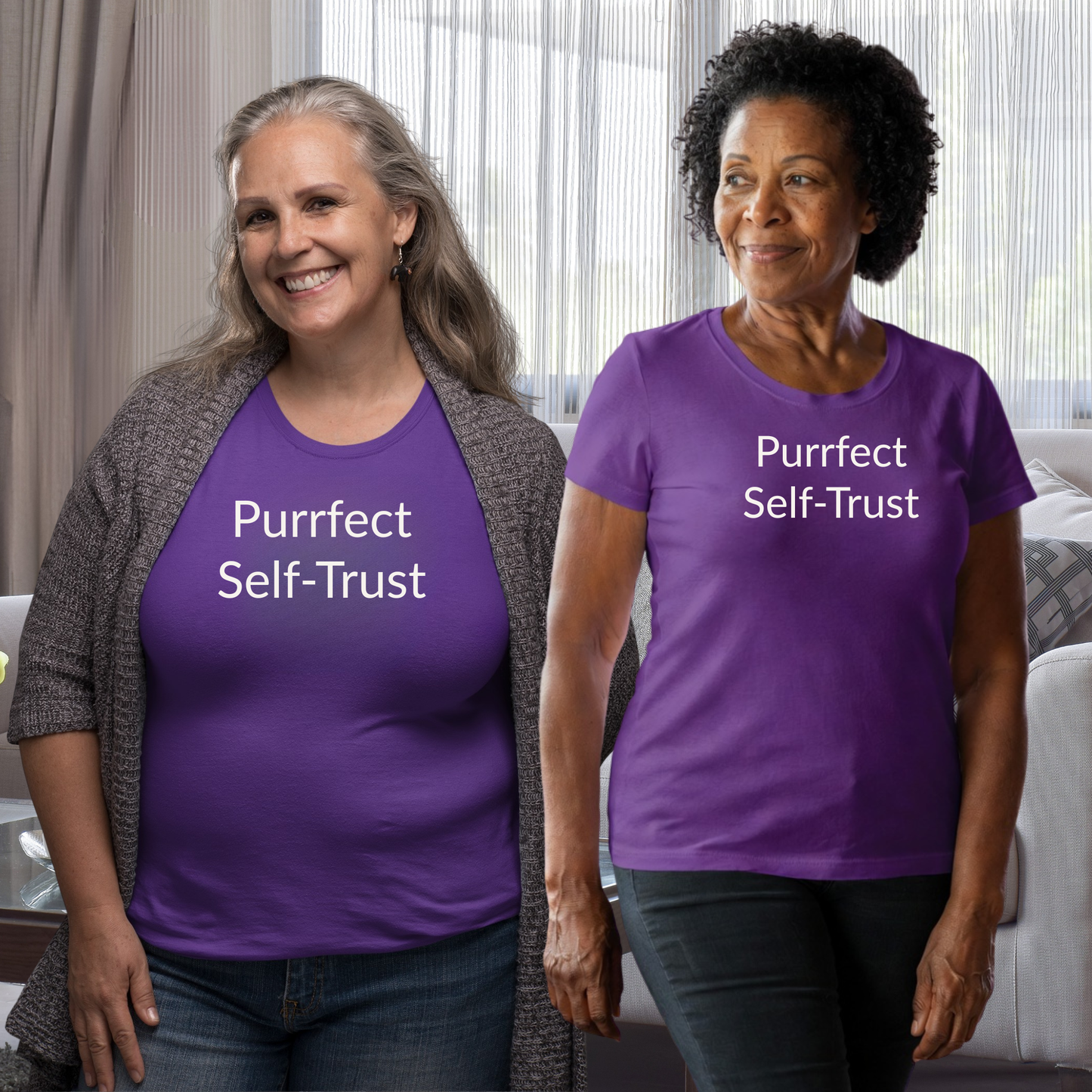 Purrfect Self-Trust - Unisex T-shirt - Soft Style 100% Cotton